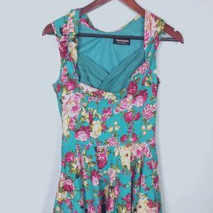 Scoop Neck A-Line Floral Dress